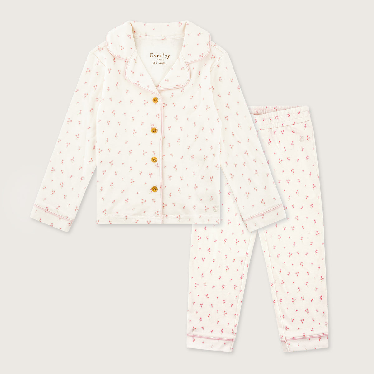Pink Ditsy Floral Button Down Set