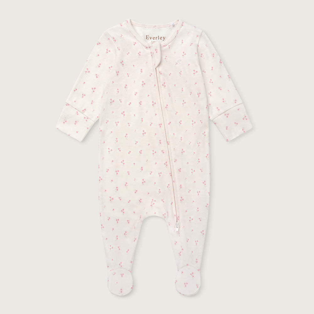 Pink Ditsy Floral Footed Sleep Suit