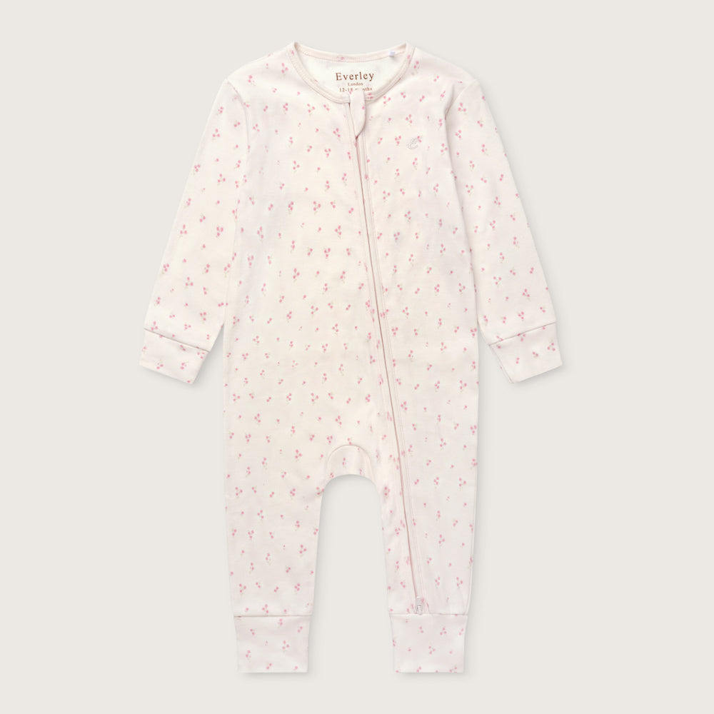Pink Ditsy Floral Non-Footed Sleep Suit