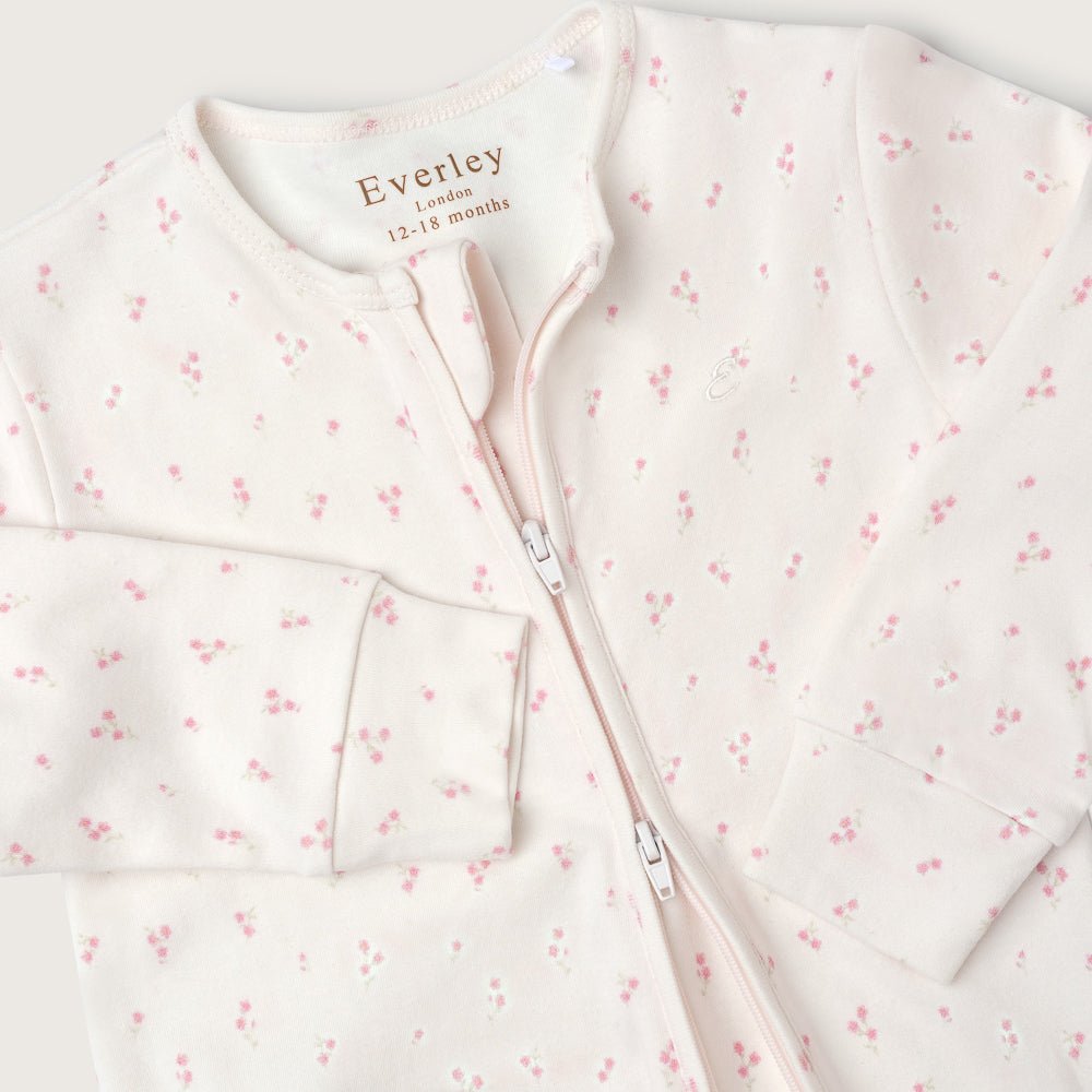 Pink Ditsy Floral Non-Footed Sleep Suit