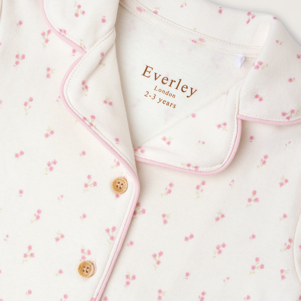 Pink Ditsy Floral Button Down Set
