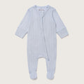Blue Pointelle Footed Sleepsuit