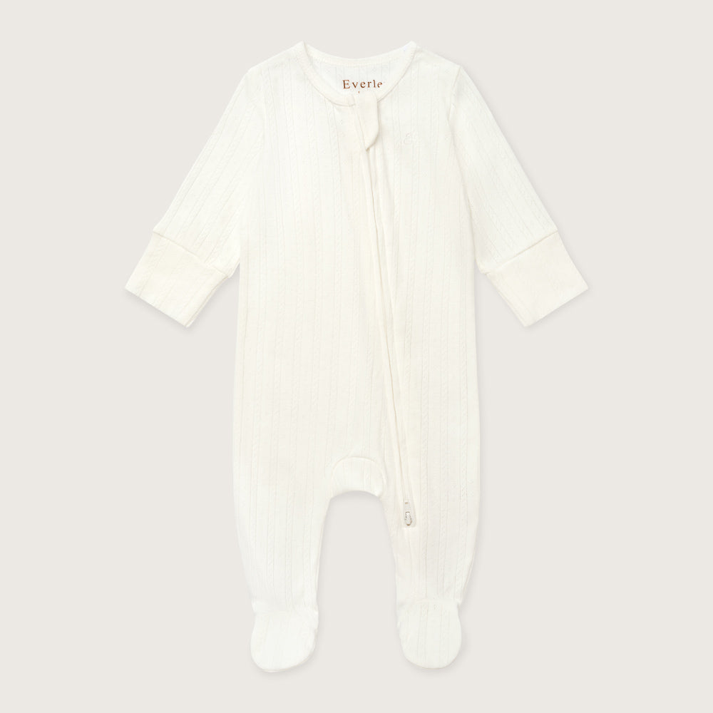 White Pointelle Footed Sleepsuit