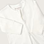 White Pointelle Footed Sleepsuit