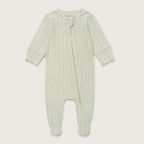 Sage Pointelle Footed Sleepsuit