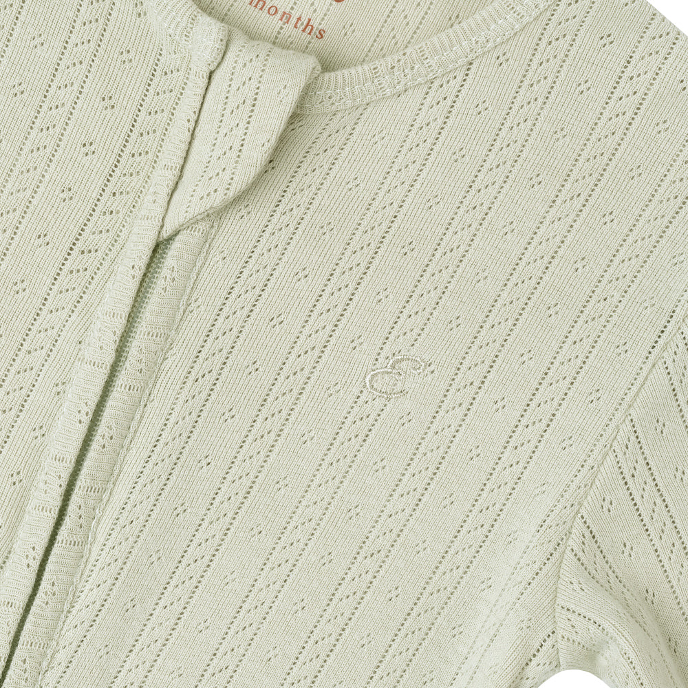 Sage Pointelle Non-Footed Sleepsuit