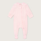 Pink Pointelle Footed Sleepsuit