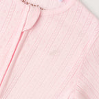 Pink Pointelle Footed Sleepsuit